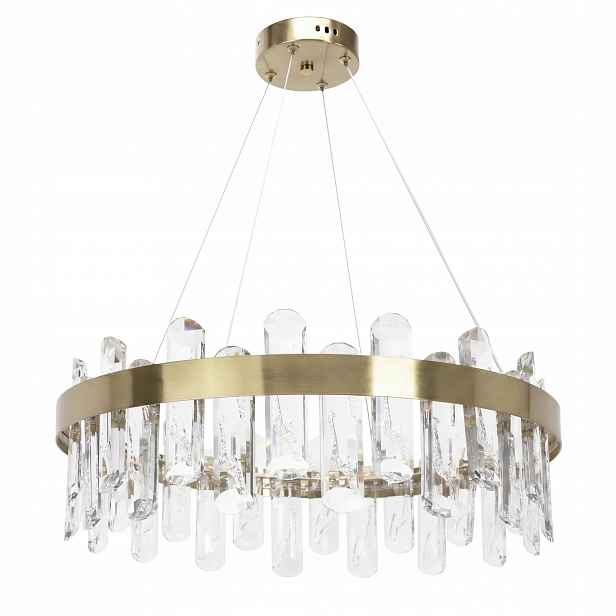Závěsná Led lampa Zlatá Elegantní Krystaly Kulatá 50 cm Toolight