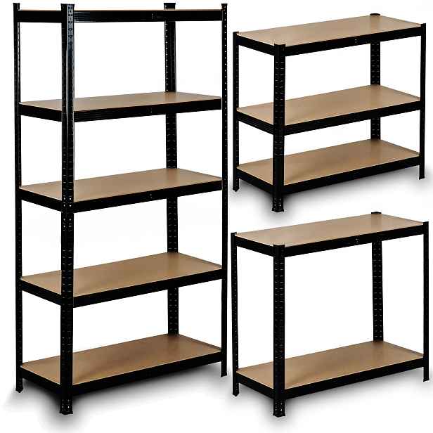 Skladový Regál 180x90x40 cm 2v1 Kovový 1325 kg Humberg HR-813 Černý