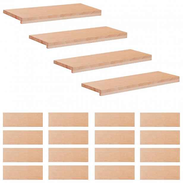 vidaXL Schodišťové nášlapy 20 ks 80 x 30 x 2 cm Přírodní