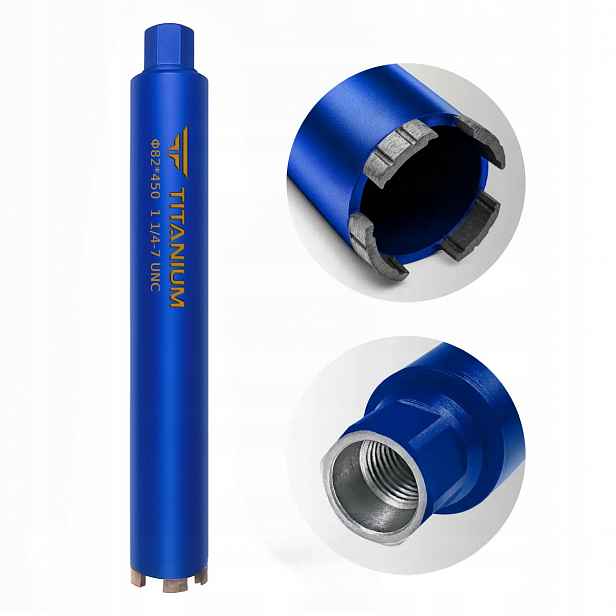 Vrták do betonu korunkový vrták 82 mm 450 mm Titanium