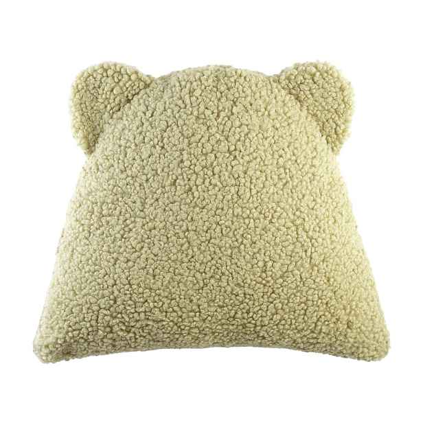 Zelený dětský pohovkový polštář z textilie bouclé Bear – Wigiwama