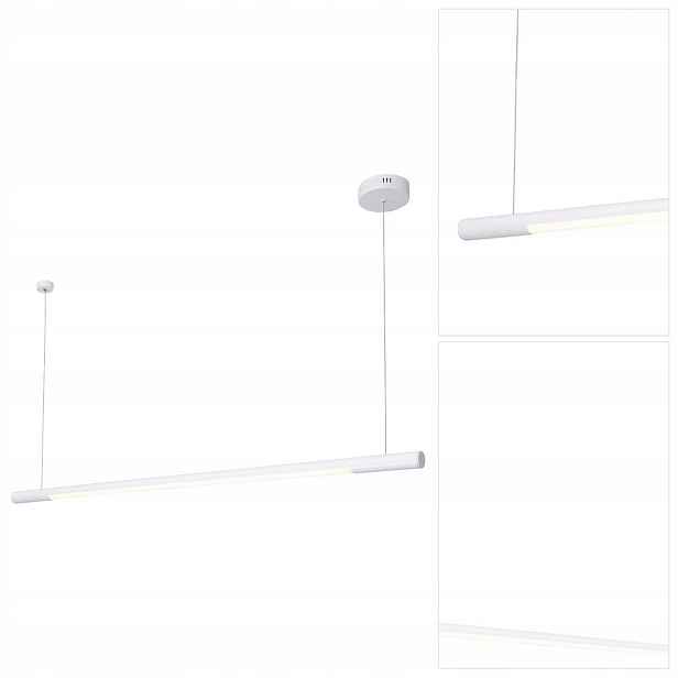 Bílá závěsná lampa Organic má moderní harmonickou formu v obývacím pokoji MaxLight