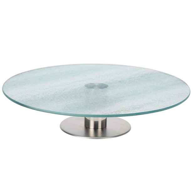 EXCELLENT HOUSEWARE Podnos na dort servírovací sklo mléčné 30 cm KO-101001040