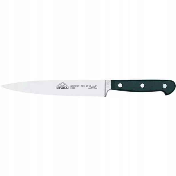 Nůž kuchyňský kovaný úzký černý čepel 18 cm kovaný Stubai