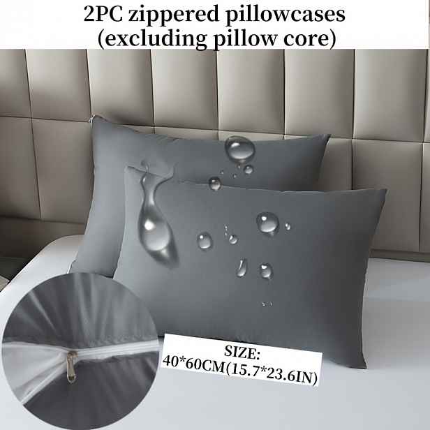 TEMU 2ks Vysoce kvalitní jednobarevné povlaky na polštáře (bez výplně) Velikost: 40/60cm 50/70cm 50/75cm 50/90cm Povlak na polštář se zipem Barva k