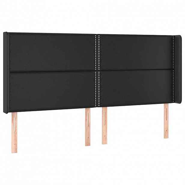vidaXL Čelo postele typu ušák černé 183x16x118/128 cm umělá kůže