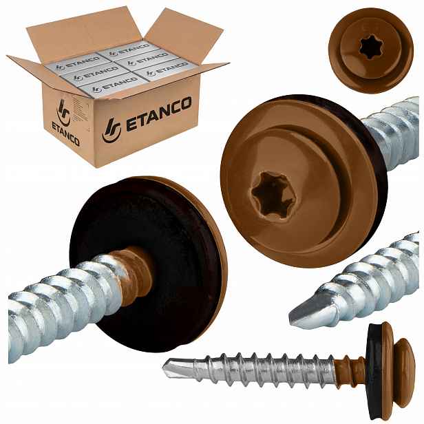 Farmářské vruty Torx 4,8x35 mm Ral 8003 1500 ks, vruty Etanco Gtf P