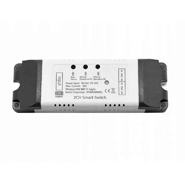 Relé 2CH Ac 7-32V Wifi Rf Tuya