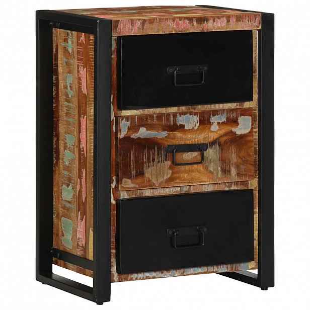 vidaXL Zásuvková skříňka vícebarevná 50 x 35 x 70 cm masivní dřevo recyklované