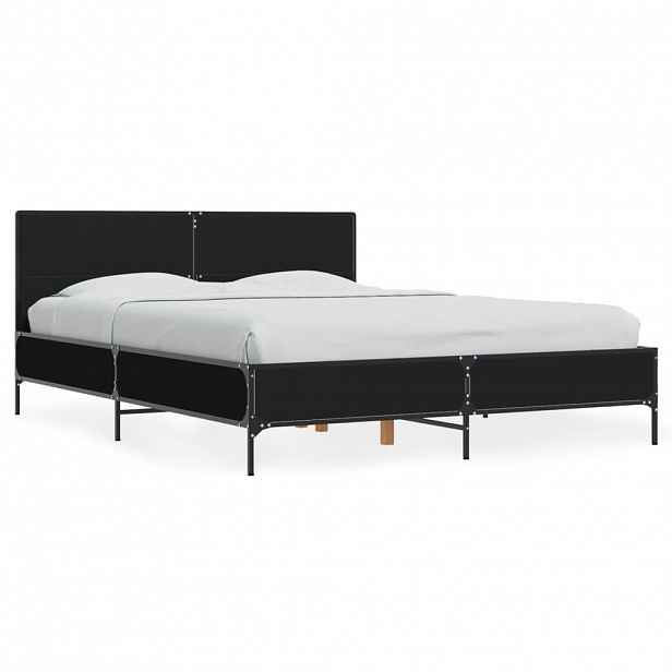 vidaXL Rám postele černý 120 x 200 cm kompozitní dřevo a kov