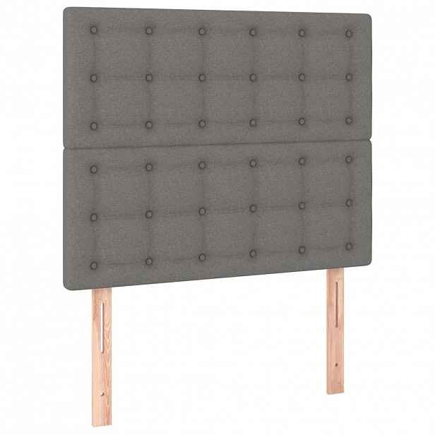 vidaXL Čelo postele tmavě šedé 90x5x118/128 cm látkové