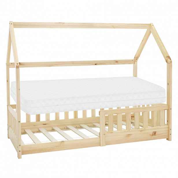 ML-DESIGN DĚTSKÁ POSTÝLKA se stříškou a matrací 80x160 cm přírodní