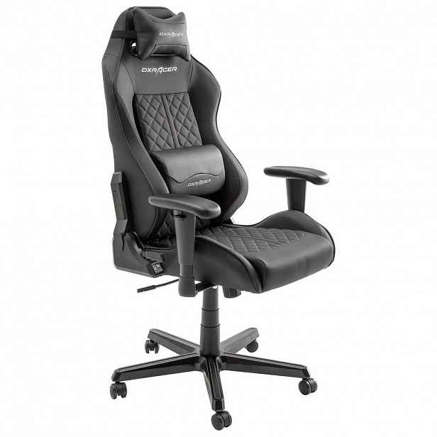 HERNÍ ŽIDLE, vzhled kůže, černá Dxracer