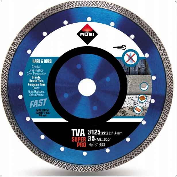 Diamantový kotouč Rubi Viper 125 mm pro gres Pro S+ granit klinkeru, břidlice