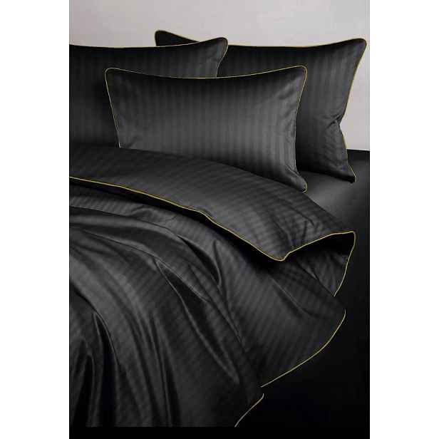 Povlečení Maro Home damaškové černé se zlatým lemováním 140x200