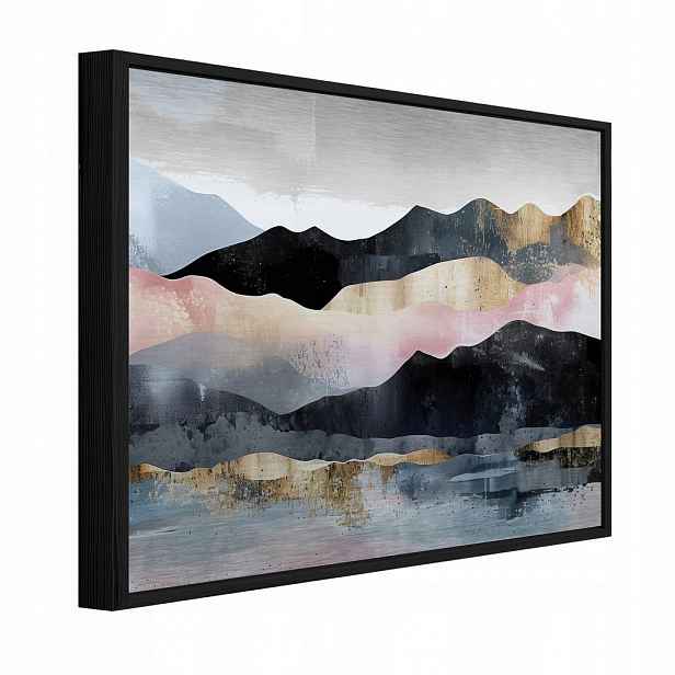 Wallarena ZARÁMOVANÉ obrazy horská krajina černá 150x100 cm