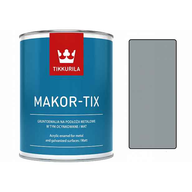 barva na střechu Makortix, pozink 10L šedá metalíza Tikkurila