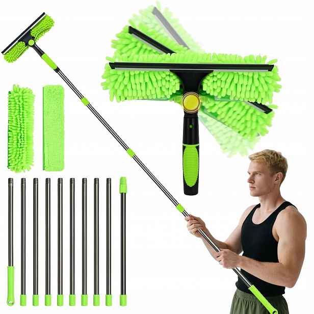 Čistič Oken Se Stěrkou, Teleskopická Utěrka Z Mikrovlákna 430 CM