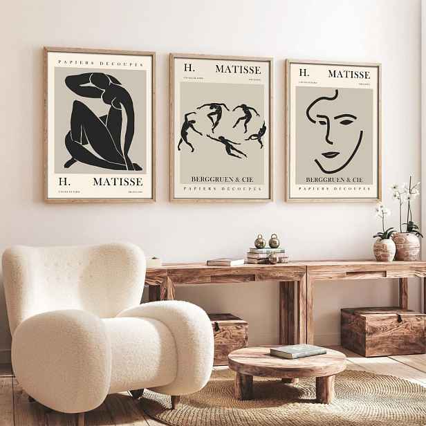 Dekorativní rámovaný obraz z MDF (3 kusy) Huhu255 - 50 x 35