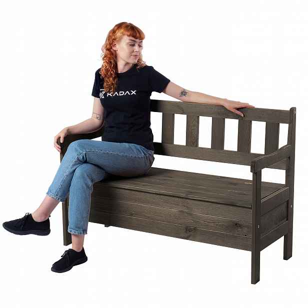 Dřevěná Parková Zahradní Lavička S Opěradlem, 120 CM, Terasa S Truhlou
