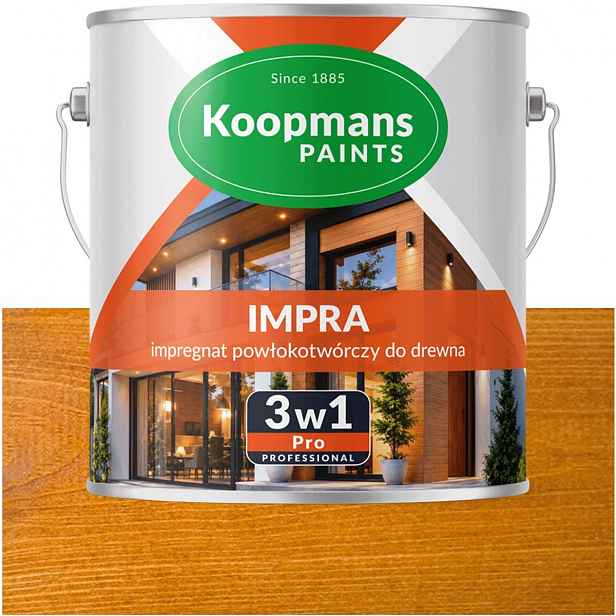 Koopmans Impra 3v1 Pro Lazura na dřevo fasády 104 Dub Královský 1L