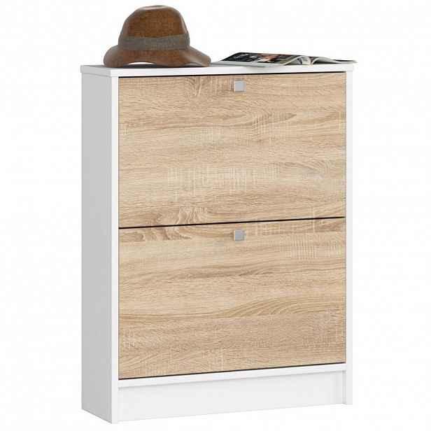 RAUMHIRSCH FURNITURE SKŘÍŇ NA BOTY Bílá, dub Sonoma 80/60/20
