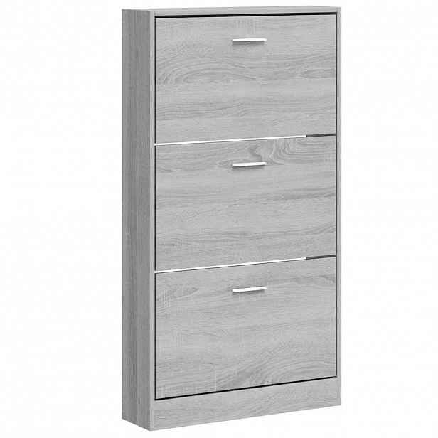 vidaXL Botník šedý sonoma 59x17x108 cm kompozitní dřevo