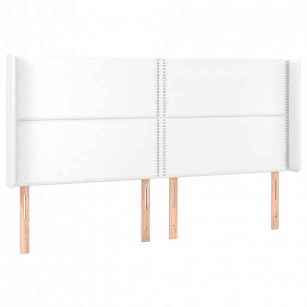 vidaXL Čelo postele typu ušák bílé 203x16x118/128 cm umělá kůže
