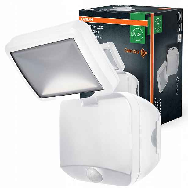 Led zářič 4W černý s pohybovým senzorem IP54 Bílý Osram