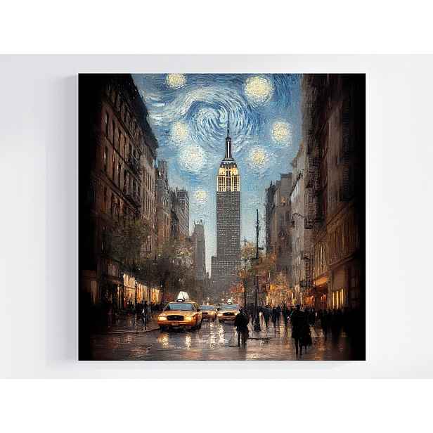 Obraz Na Plátně Canvas Město New York Hvězdná Noc Van Gogh 50x50