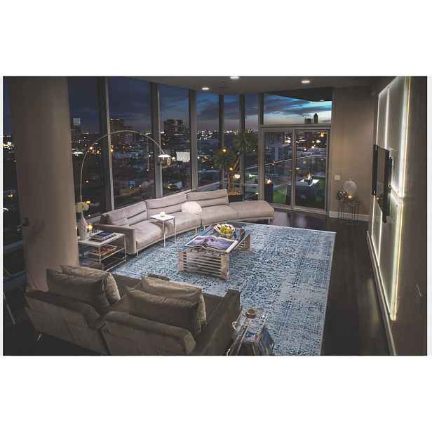 Ručně vázaný kusový koberec Diamond DC-JK 1 Silver/blue, 160x230, modrá, chodba / předsíň, Diamond Carpets India