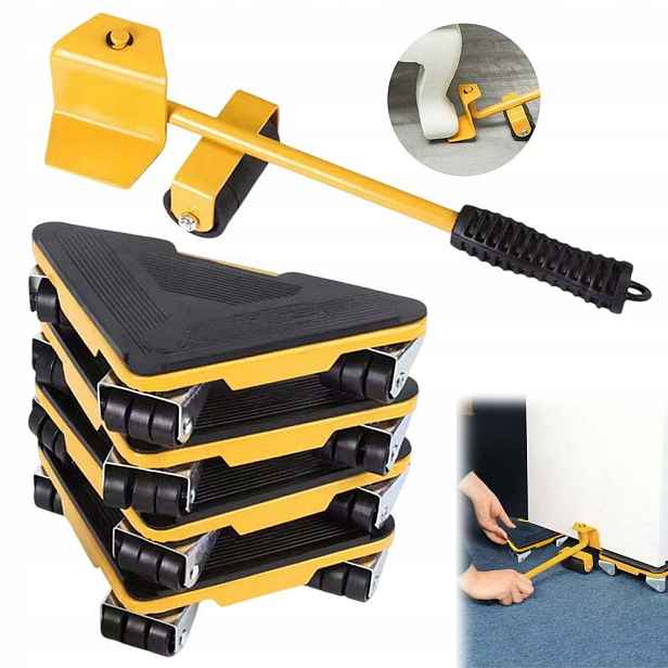 Sada Válečků Pro Přepravu Posouvání Nábytku 300 Kg, Dlouhá Rukojeť, Odolná