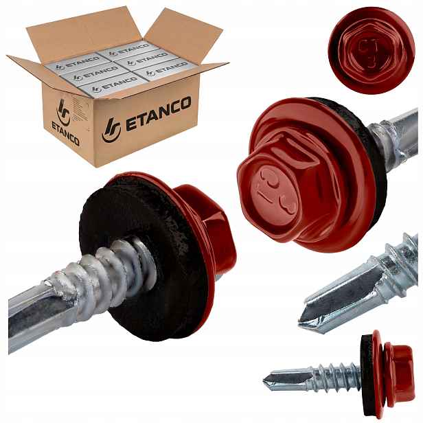 Samovrtné šrouby do kovu 3 mm 4,8 x 19 mm Ral 3011 2000 ks Etanco GT3 Z14