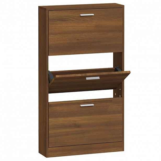 vidaXL Botník hnědý dub 59 x 17 x 108 cm kompozitní dřevo