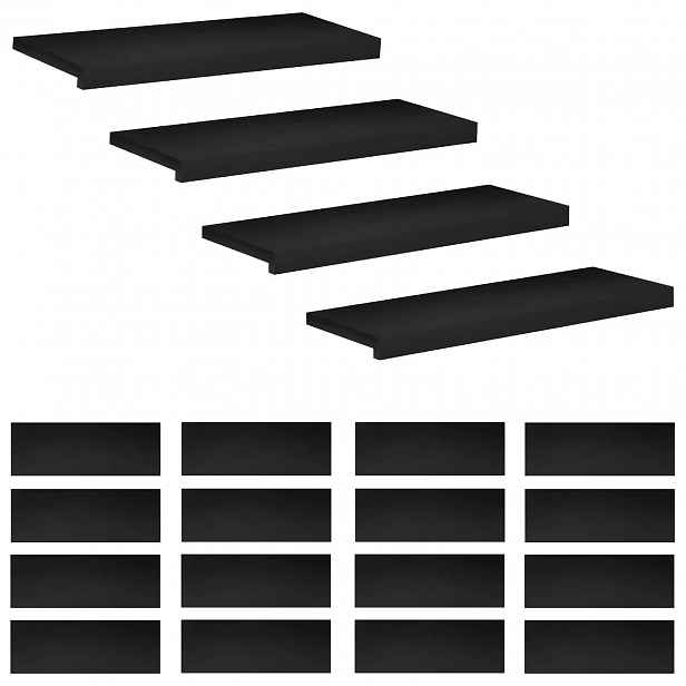 vidaXL Schodišťové nášlapy 20 ks 80 x 25 x 2 cm Černá