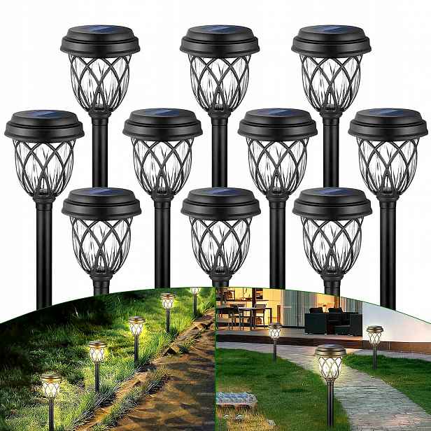 10 Kusů Helesin Solární lampy Venkovní Led Voděodolné Pro Zahradu Terasa