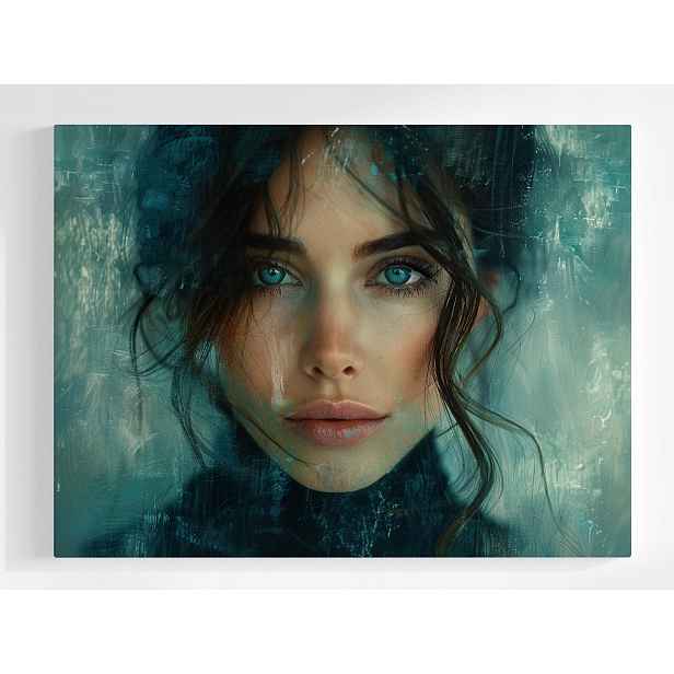 Obraz Na Plátně Canvas Tajemný Portrét Modré Oči Žena 80x60