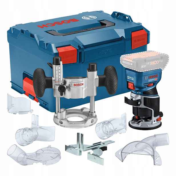 Okrajová frézka Bosch 18 V 30000 Rpm s odsáváním prachu L-boxx