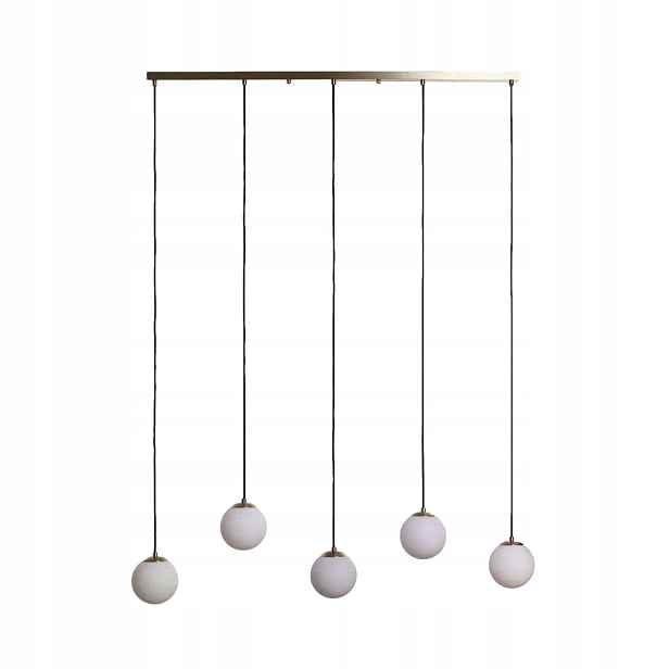 Závěsná lampa zlaté skleněné bílé koule 5 bodů moderní do obývacího pokoje Abruzzo