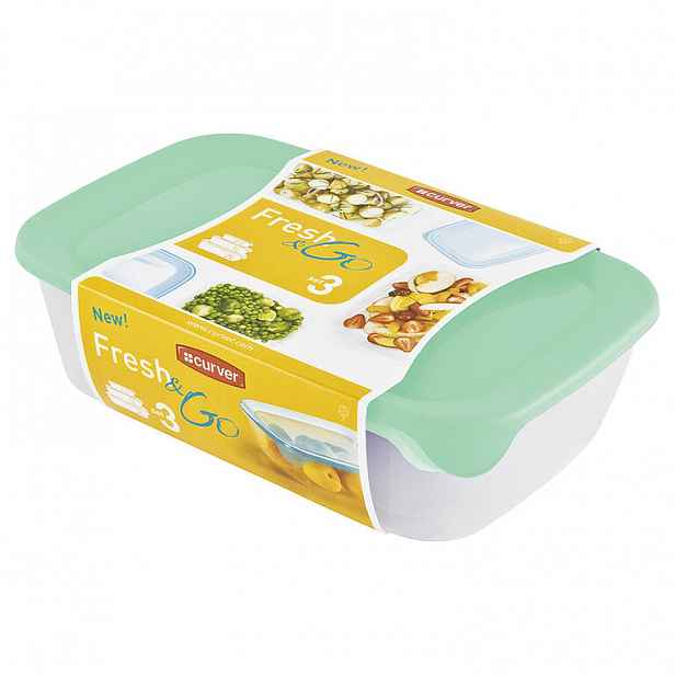 Curver Set dóz FRESH and GO 2L+1L+0,5L - mint