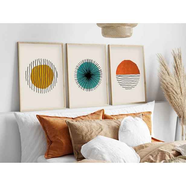 Dekorativní rámovaný obraz z MDF (3 kusy) Huhu12 - 50 x 35