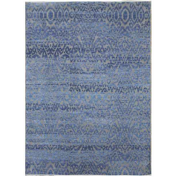 Ručně vázaný kusový koberec Diamond DC-EKT 6 Silver/light blue, 245x305, modrá, chodba / předsíň, Diamond Carpets India