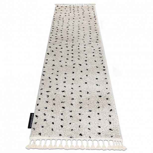 rugsX KOBEREC BERBER SYLA B752, krémový s tečky - střapce, do kuchyně, předsíně, chodby, haly 80/250 cm