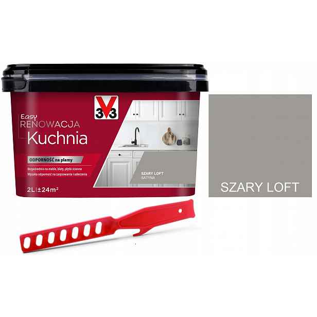 V33 Barva Renovace kuchyně nábytek Šedý Loft 2L