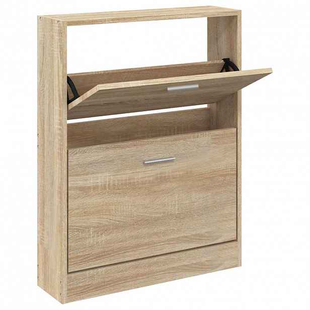 vidaXL Botník dubový 59 x 17 x 81 cm, dřevotříska