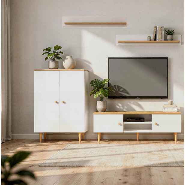 Nábytková Stěna Range artisan-bílý set komoda Rtv skříňka 120 cm 2 police