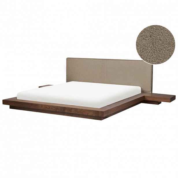 Beliani POSTEL s roštem 180/200 cm MDF deska Taupe Zen