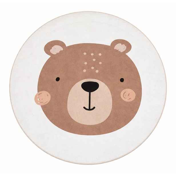 Hnědý/krémový pratelný dětský koberec ø150 cm Teddy Bear – Mila Home