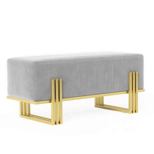 Idohome SEDACÍ LAVICE TEO 100 cm, zlatá / šedá, kovový rám