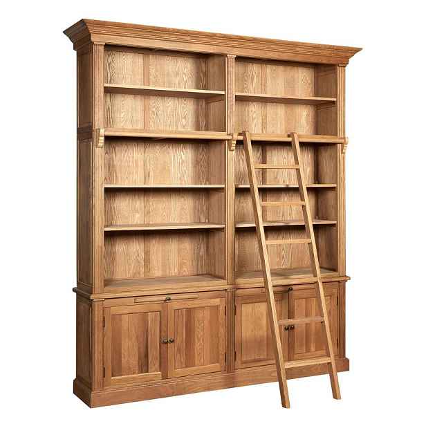 Knihovna z dubového dřeva v přírodní barvě 213x240x44 cm Lyon – Premier Housewares